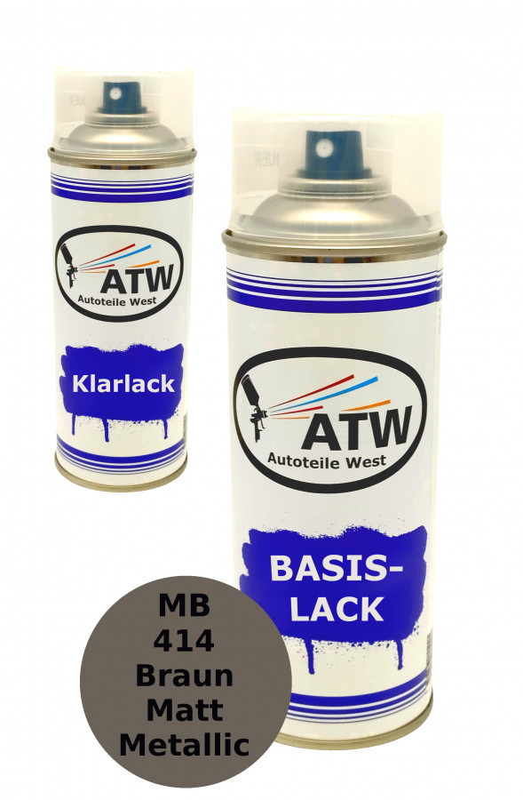 Autolack für Mercedes Benz 414 Braun Matt Metallic +400ml Klarlack Set